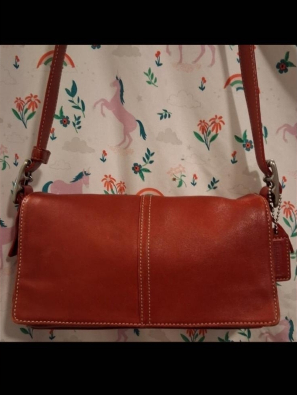 EUC RARE Vintage Y2K Coach Legacy 9848 Red Hobo Convertible Mini Flap Purse Bag